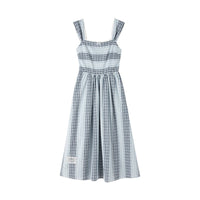 SOMESOWE Panelled Suspender Dress in Blue | MADA IN CHINA