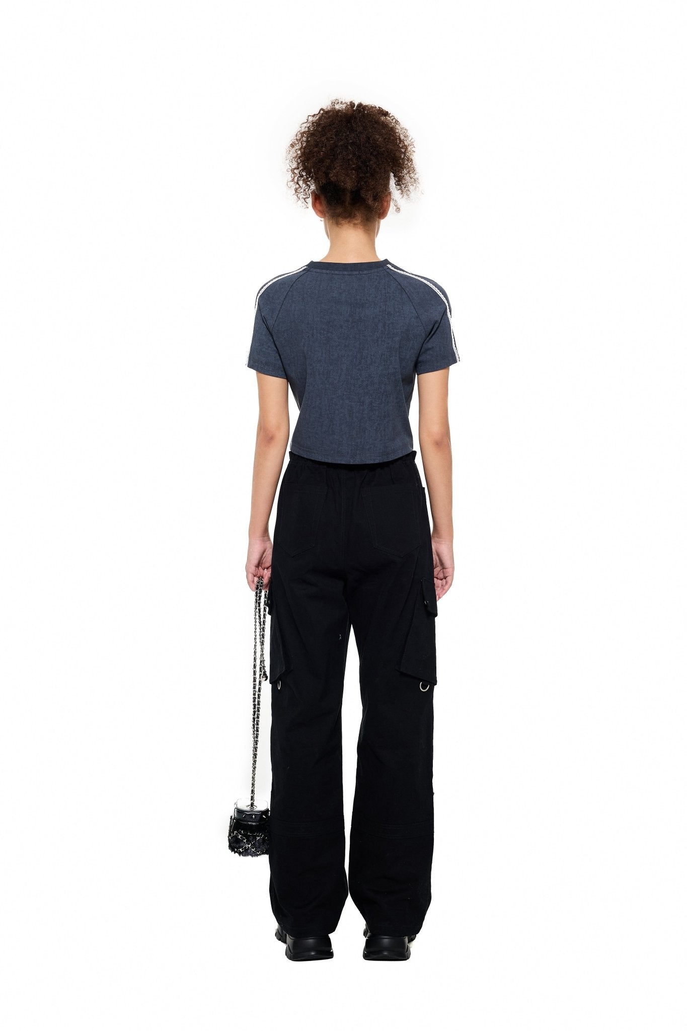 Alexia Sandra Paperbag - Waist Cargo Trousers in Black | MADA IN CHINA