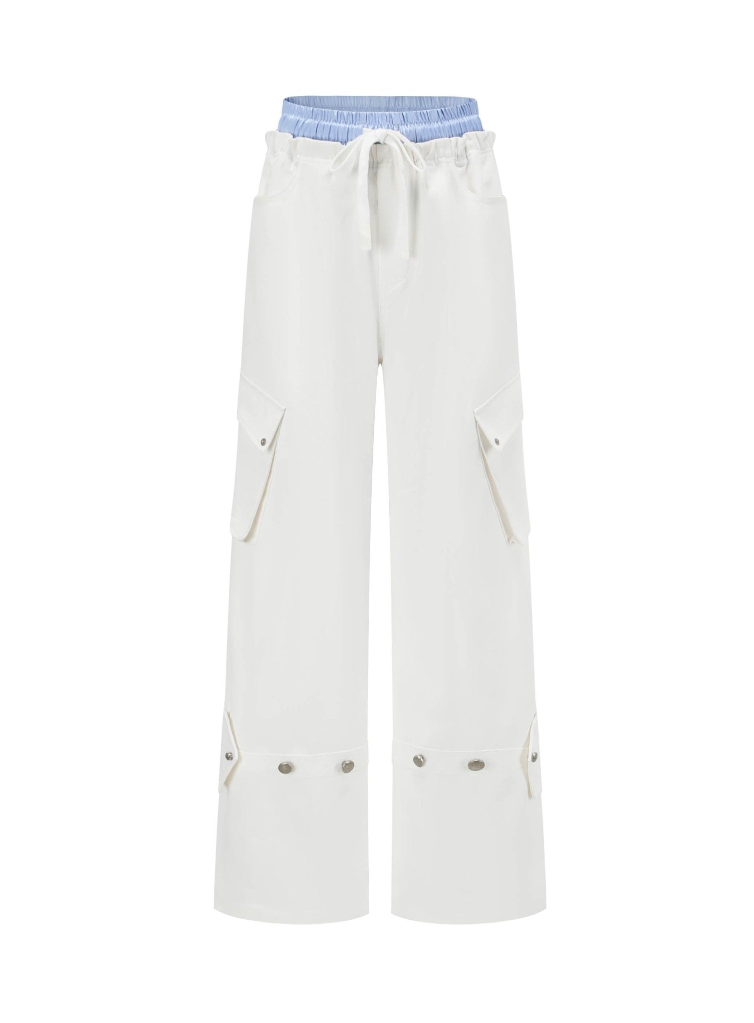 Alexia Sandra Paperbag - Waist Cargo Trousers in White | MADA IN CHINA