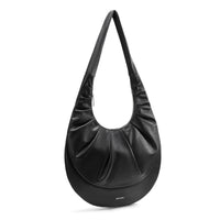 LOST IN ECHO Patchwork Pleated Drop Bag in Black | MADA IN CHINA