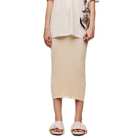 ilEWUOY Pineapple Pattern Body Knitted Skirt in White | MADA IN CHINA