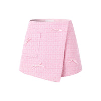 THREE QUARTERS Pink Chambray Symmetrical Dress Pants | MADA IN CHINA