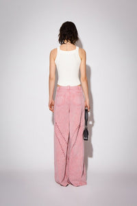 CPLUS SERIES Pink Distressed Jeans with Dissected Lines | MADA IN CHINA