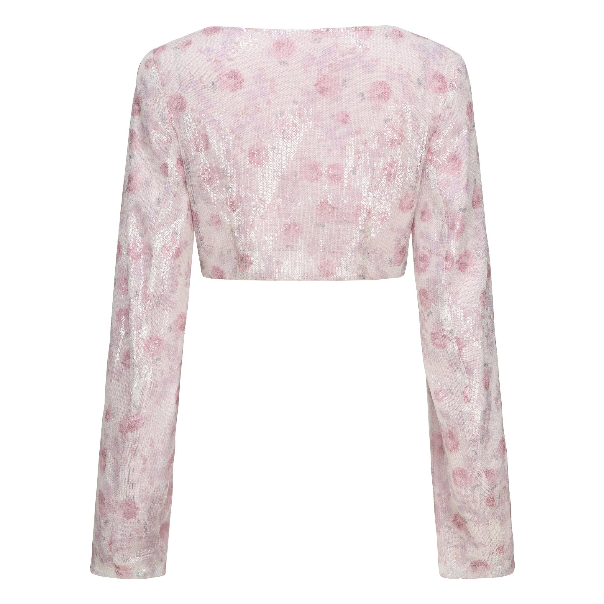 ARTE PURA Pink Sequin Flower Cardigan | MADA IN CHINA