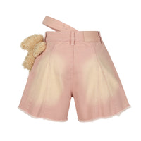 粉色漂洗染彩裙裤