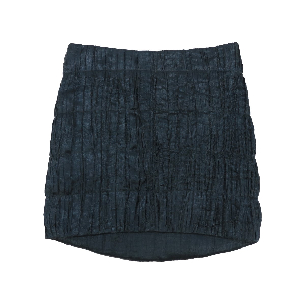 ilEWUOY Pleated Quilted Short Skirt in Dark Blue | MADA IN CHINA