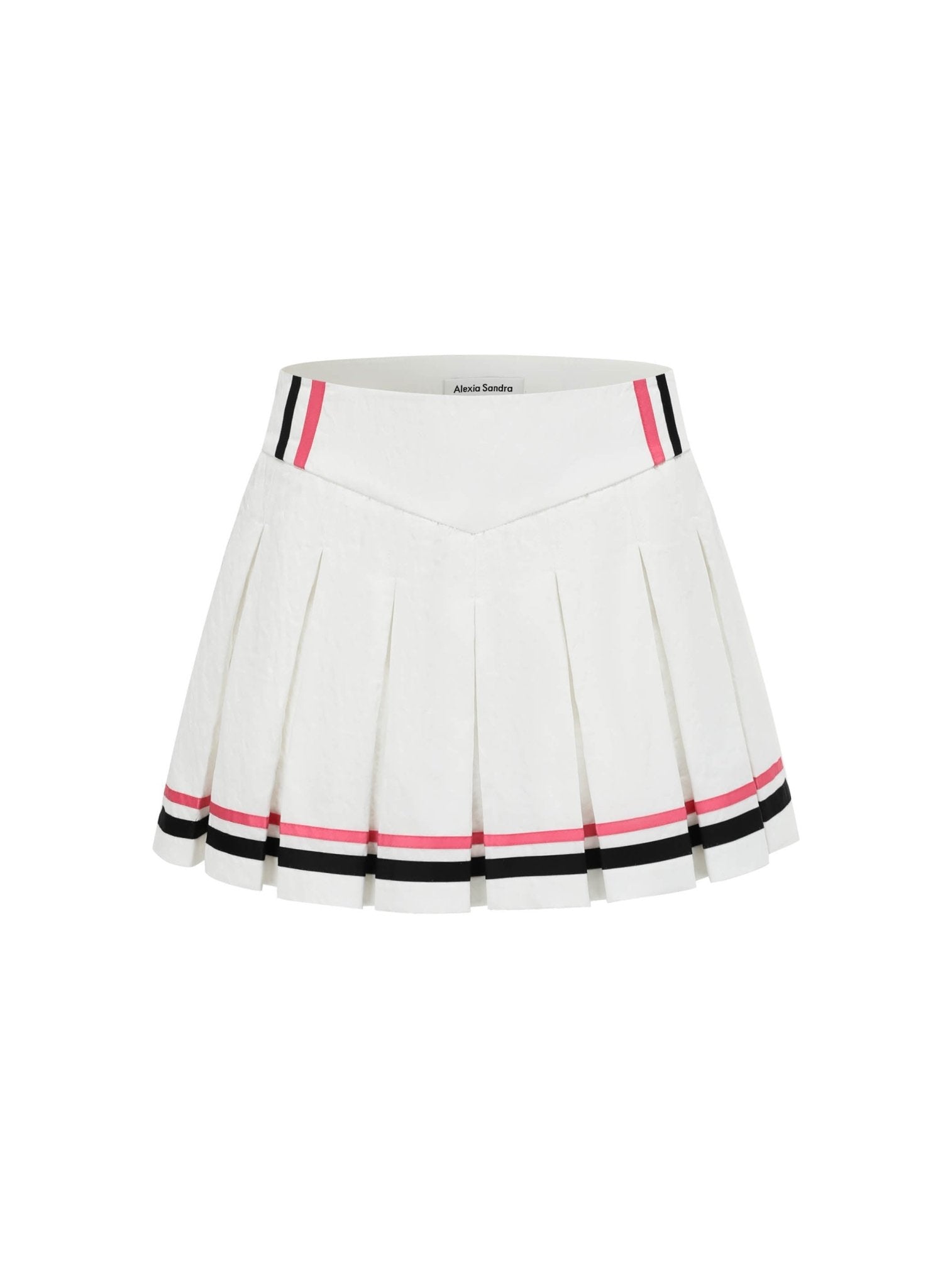 ALEXIA SANDRA Pleated Track Mini Skirt White | MADA IN CHINA