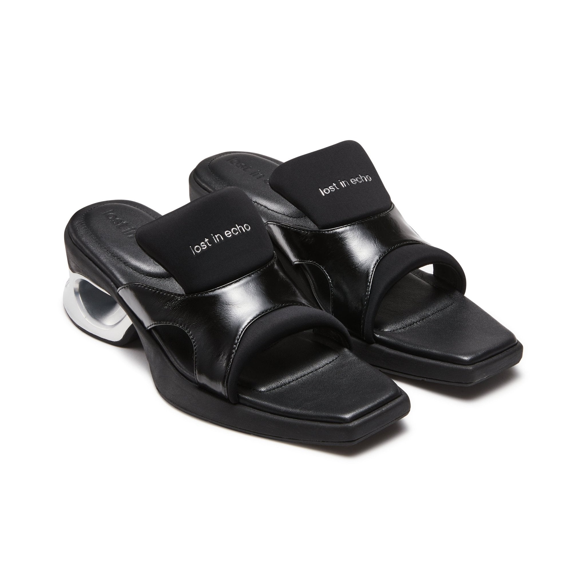 LOST IN ECHO Pointed Square Toe Sports Sandals in Black | MADA IN CHINA