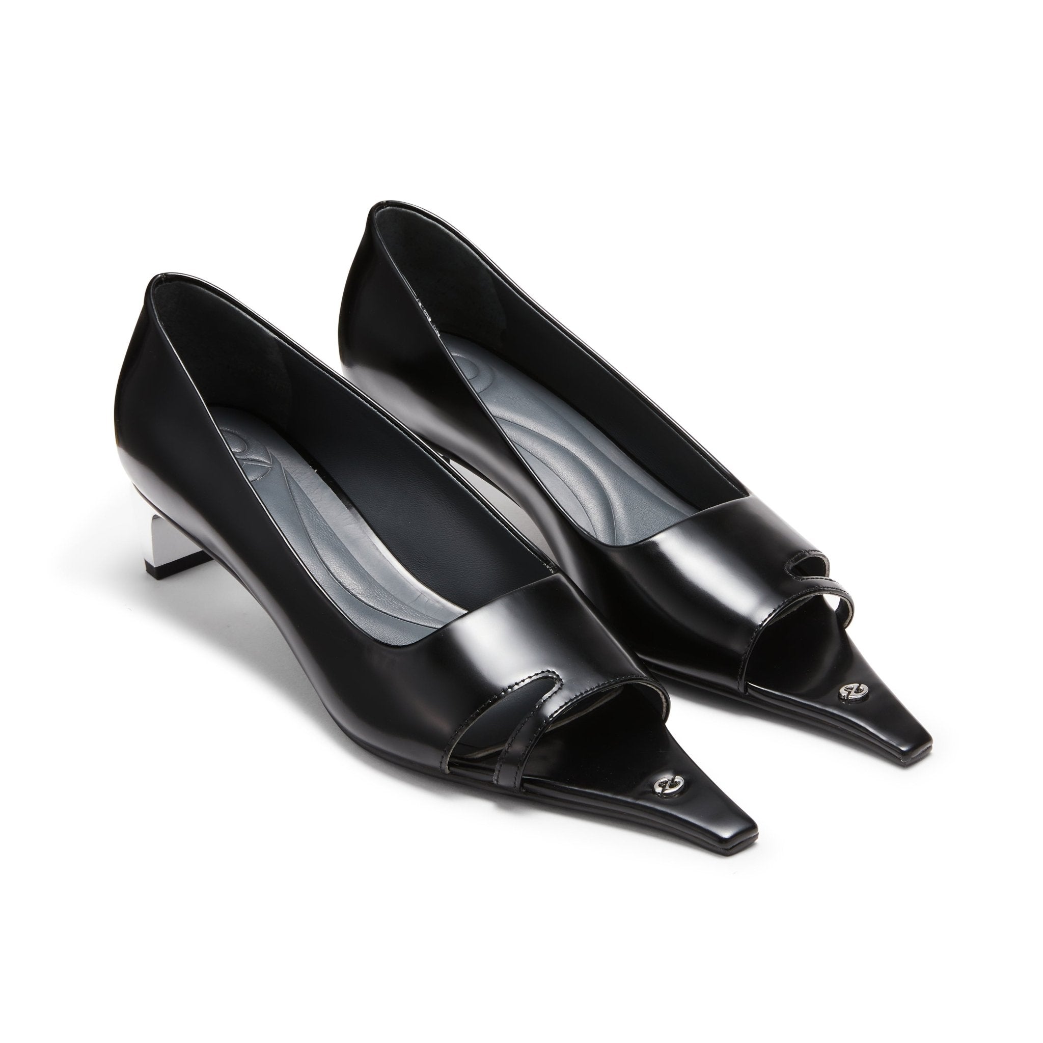 LOST IN ECHO Pointed Toe Hollow Heel Shoes in Black | MADA IN CHINA