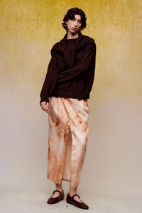 ilEWUOY Printed Silk Slit Skirt | MADA IN CHINA