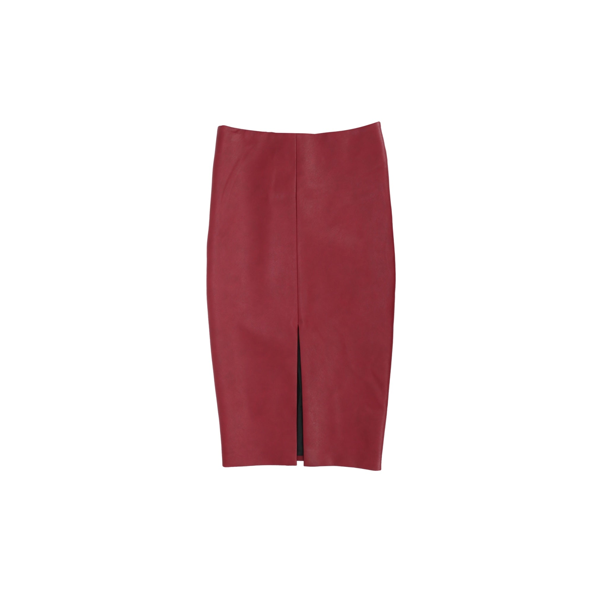ilEWUOY PU Hip-covering Skirt in Red | MADA IN CHINA