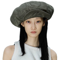 SHAPE OF MILK Quilted Cotton Newsboy Cap Army Green | MADA IN CHINA