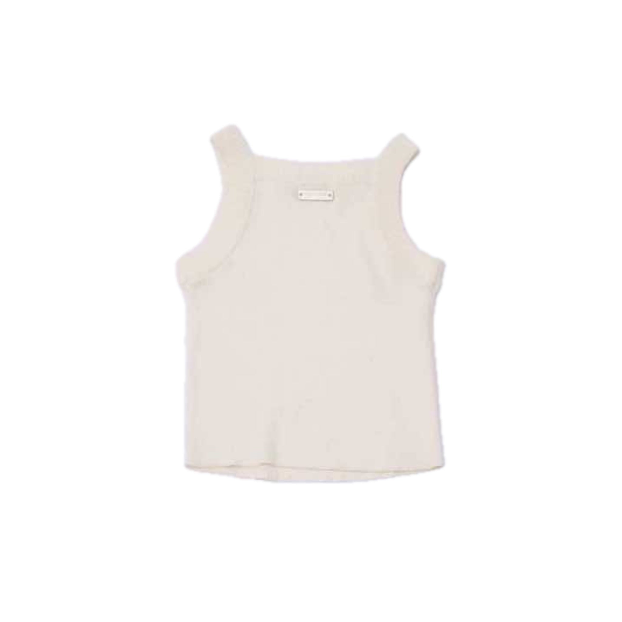 CPLUS SERIES Rib Knit Vest with Square Neck in White | MADA IN CHINA