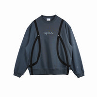 ARCH Ribbon Structured Sweatshirt Gray And Blue | MADA IN CHINA