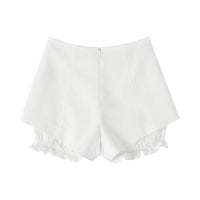 SOMESOWE Ripped Patchwork Layered Bud Shorts in White | MADA IN CHINA