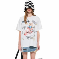 Alexia Sandra Rocking Horse Rabbit Doodle T - Shirt in White | MADA IN CHINA