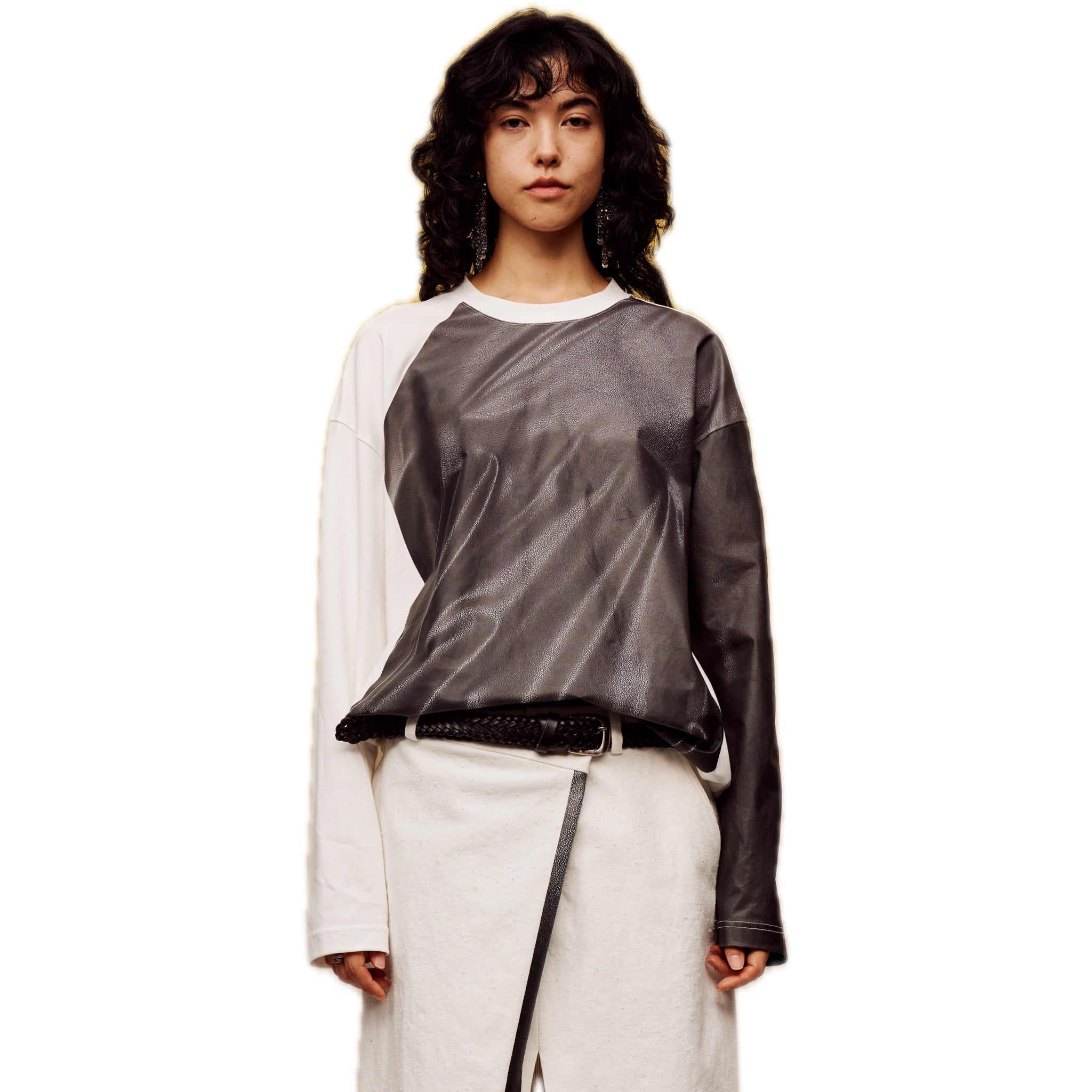 ilEWUOY Round Neck Printed Long-sleeve T-shirt | MADA IN CHINA