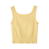 SOMESOWE Sequined Cherry Knit Tank Top in Yellow | MADA IN CHINA