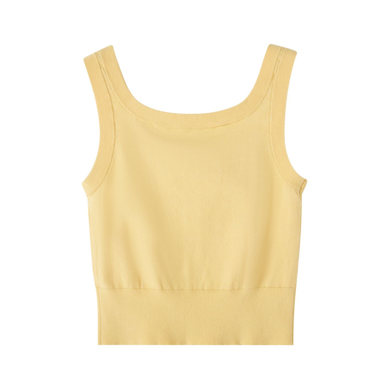 SOMESOWE Sequined Cherry Knit Tank Top in Yellow | MADA IN CHINA