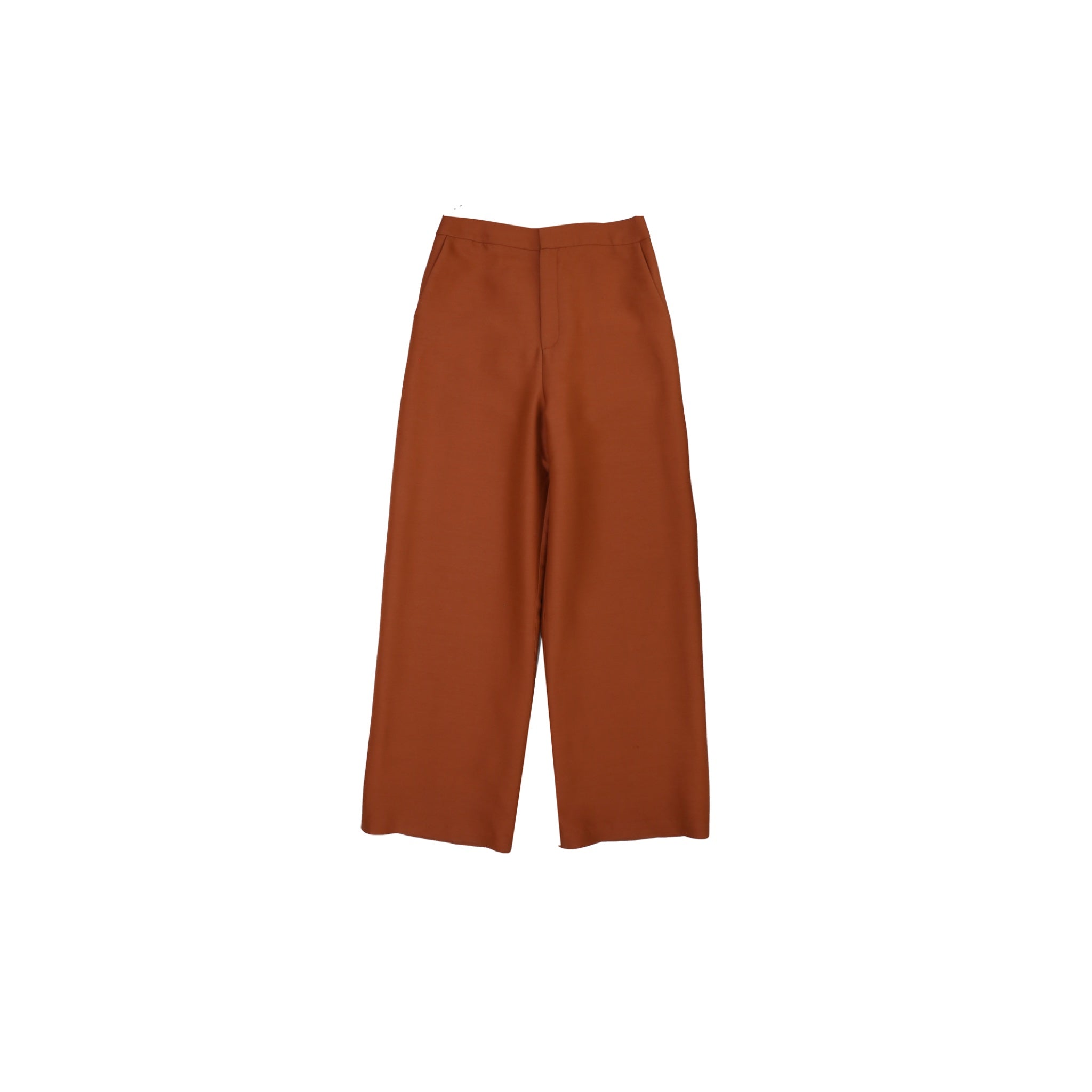 ilEWUOY Silk Wool Wide-leg Pants in Orange | MADA IN CHINA