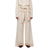 ilEWUOY Silk Wool Wide-leg Pants in White | MADA IN CHINA