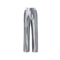 CHARLIE LUCIANO Silver Glossy Track Pants | MADA IN CHINA