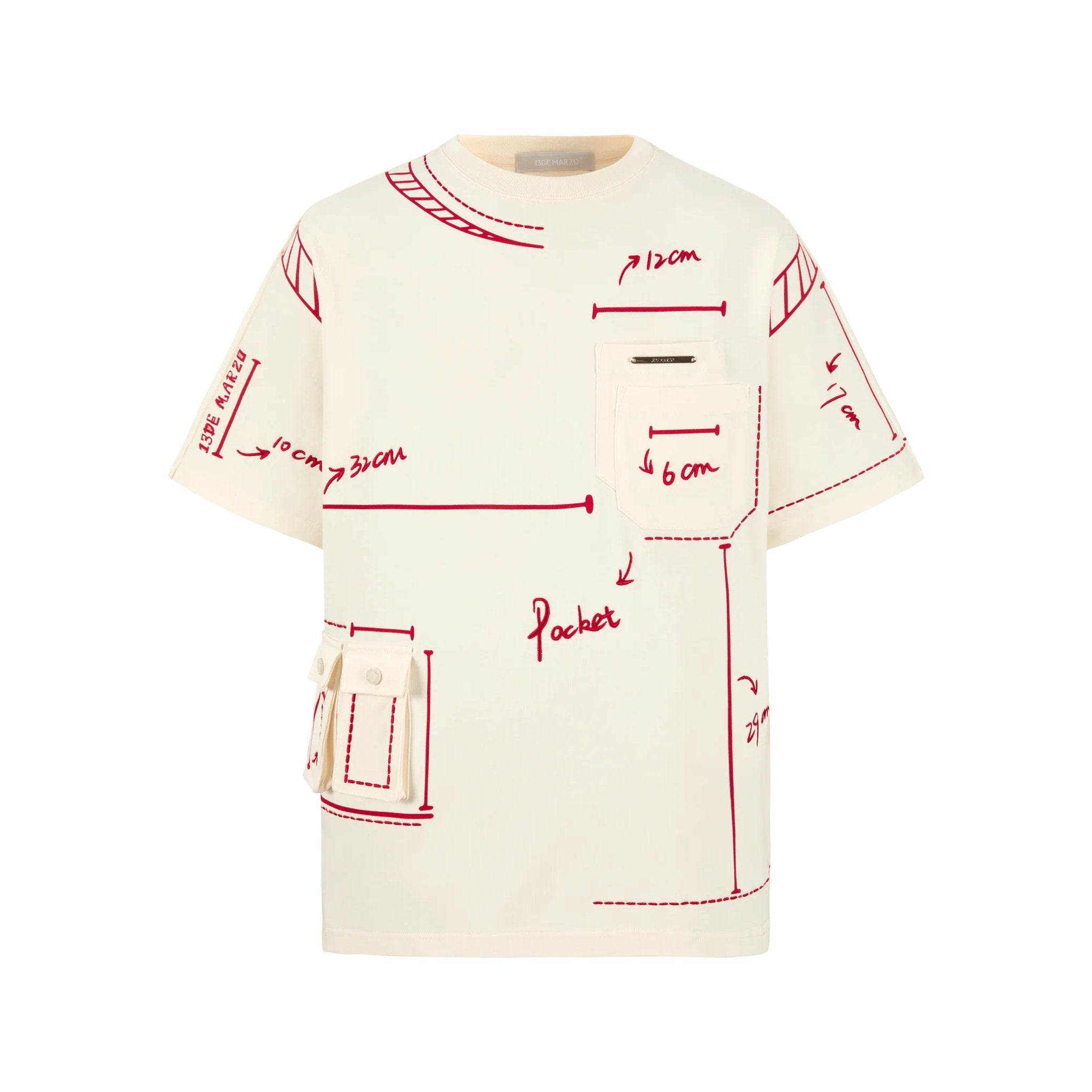 13DE MARZO Sketch Line T - shirt Beige | MADA IN CHINA