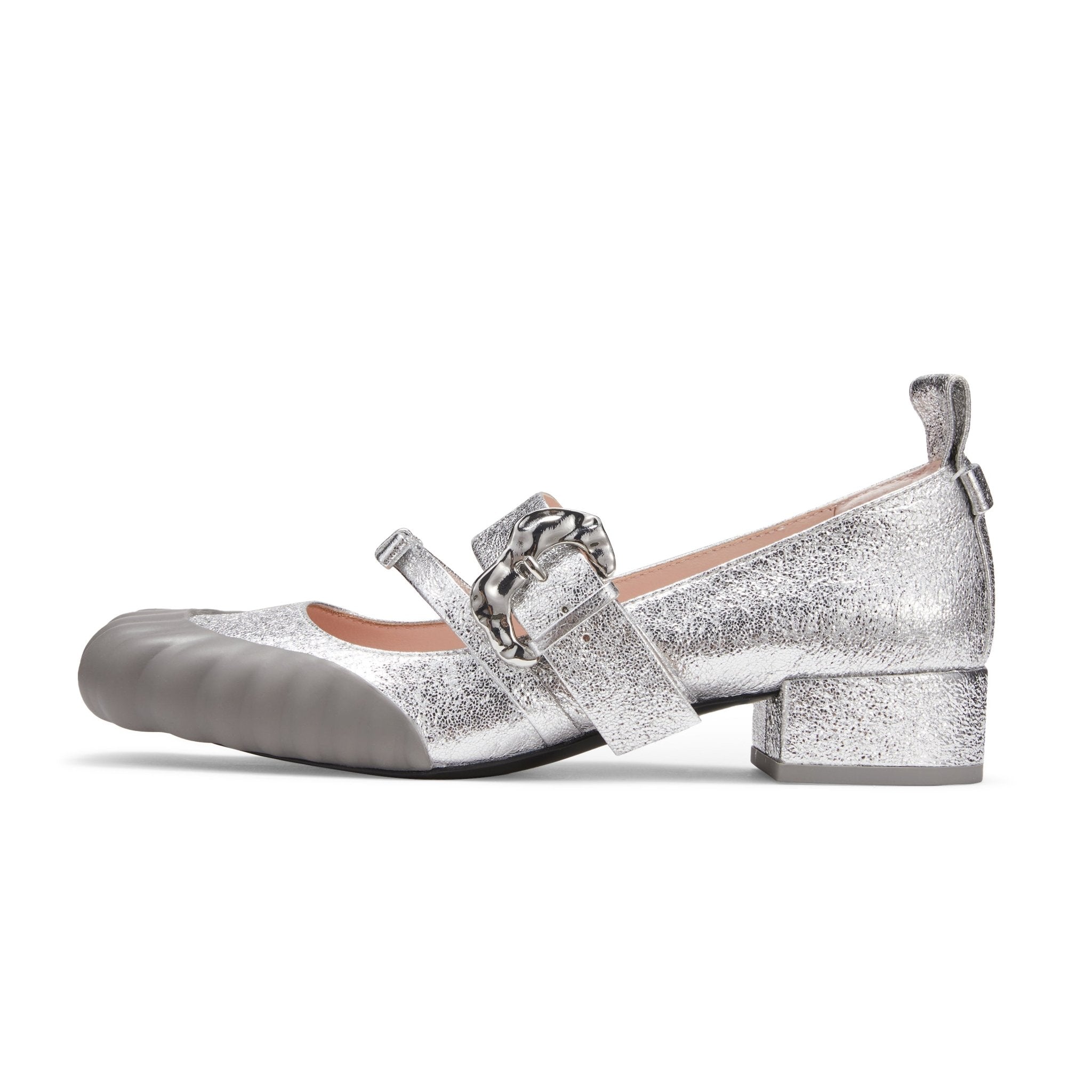 LOST IN ECHO Square - toe Ballet Shoes in Silver | MADA IN CHINA