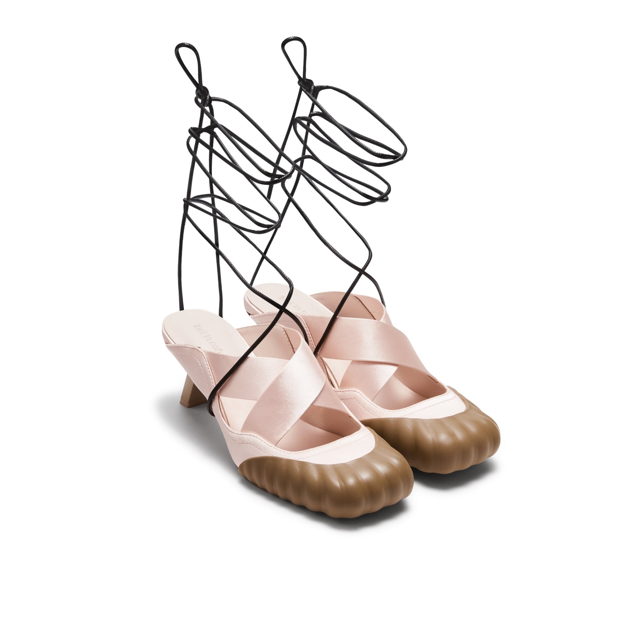 LOST IN ECHO Square Toe Cross Strap Ballet Slides in Pink | MADA IN CHINA