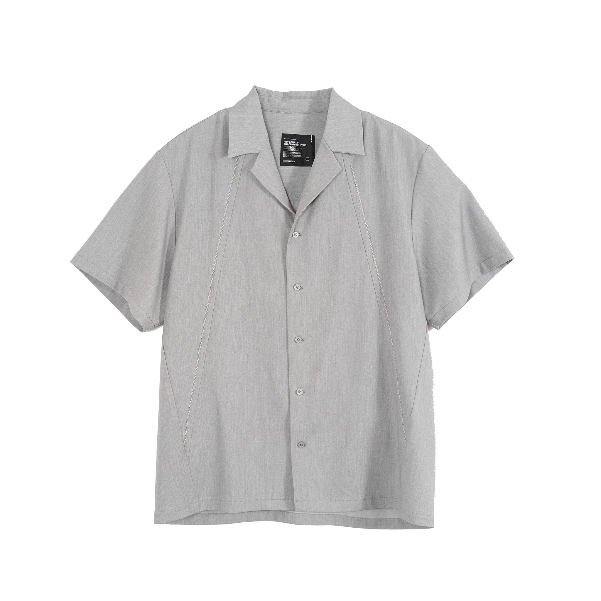 ARCH Structured Line Draped Short Sleeve Shirt Gray | MADA IN CHINA