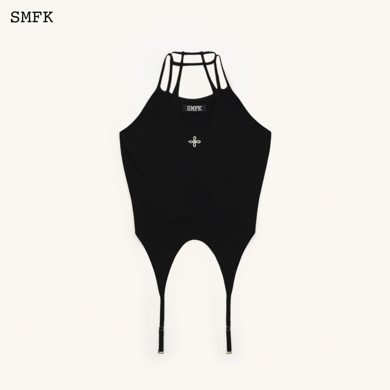 SMFK Temple Chinese Crescent Sports Vest Top Black | MADA IN CHINA
