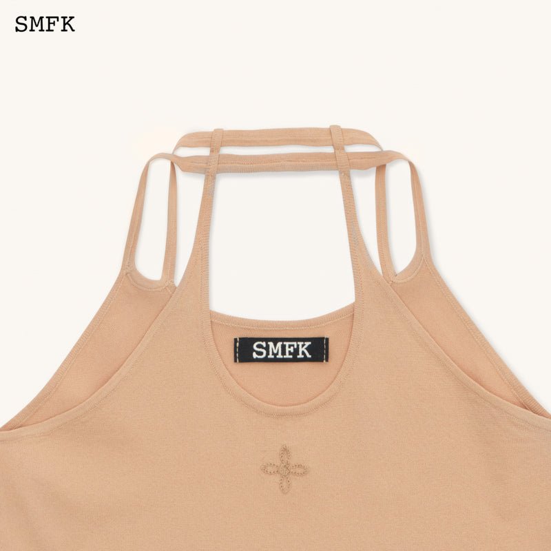 SMFK Temple Chinese Crescent Sports Vest Top Nude | MADA IN CHINA