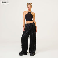 SMFK Temple Traditional Halter-Neck Knitted Vest Top Black | MADA IN CHINA