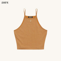 SMFK Temple Traditional Plain Knitted Sling Vest Top Golden | MADA IN CHINA