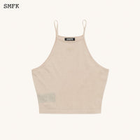 SMFK Temple Traditional Plain Knitted Sling Vest Top Linen | MADA IN CHINA