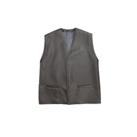 ilEWUOY Textured Faux Leather Silhouette Vest in Brown | MADA IN CHINA
