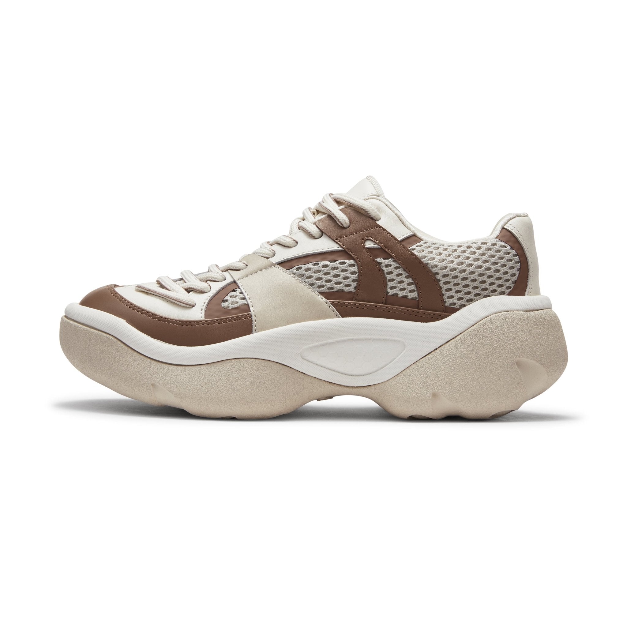 LOST IN ECHO Thick Sole Stitching Sneakers in Brown | MADA IN CHINA
