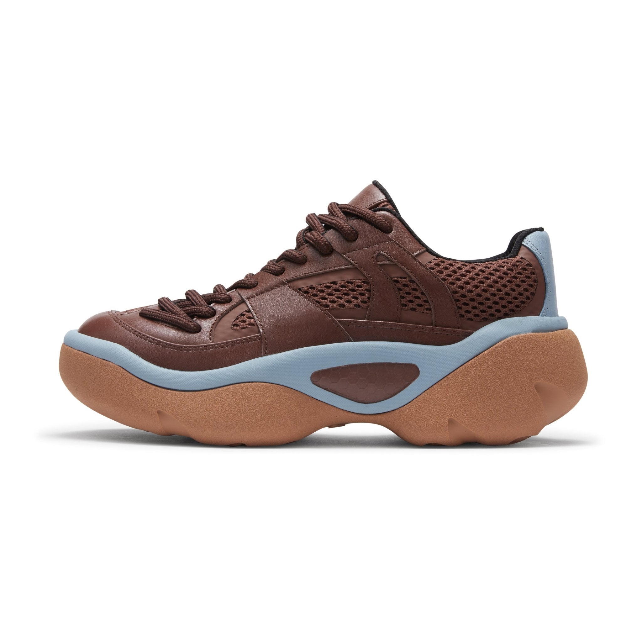 LOST IN ECHO Thick Sole Stitching Sneakers in Dark Brown | MADA IN CHINA