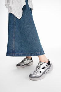LOST IN ECHO Thick Sole Stitching Sneakers in Silver | MADA IN CHINA