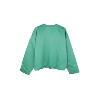 ilEWUOY Thin Cotton Crew Neck Pullover Sweatshirt in Green | MADA IN CHINA
