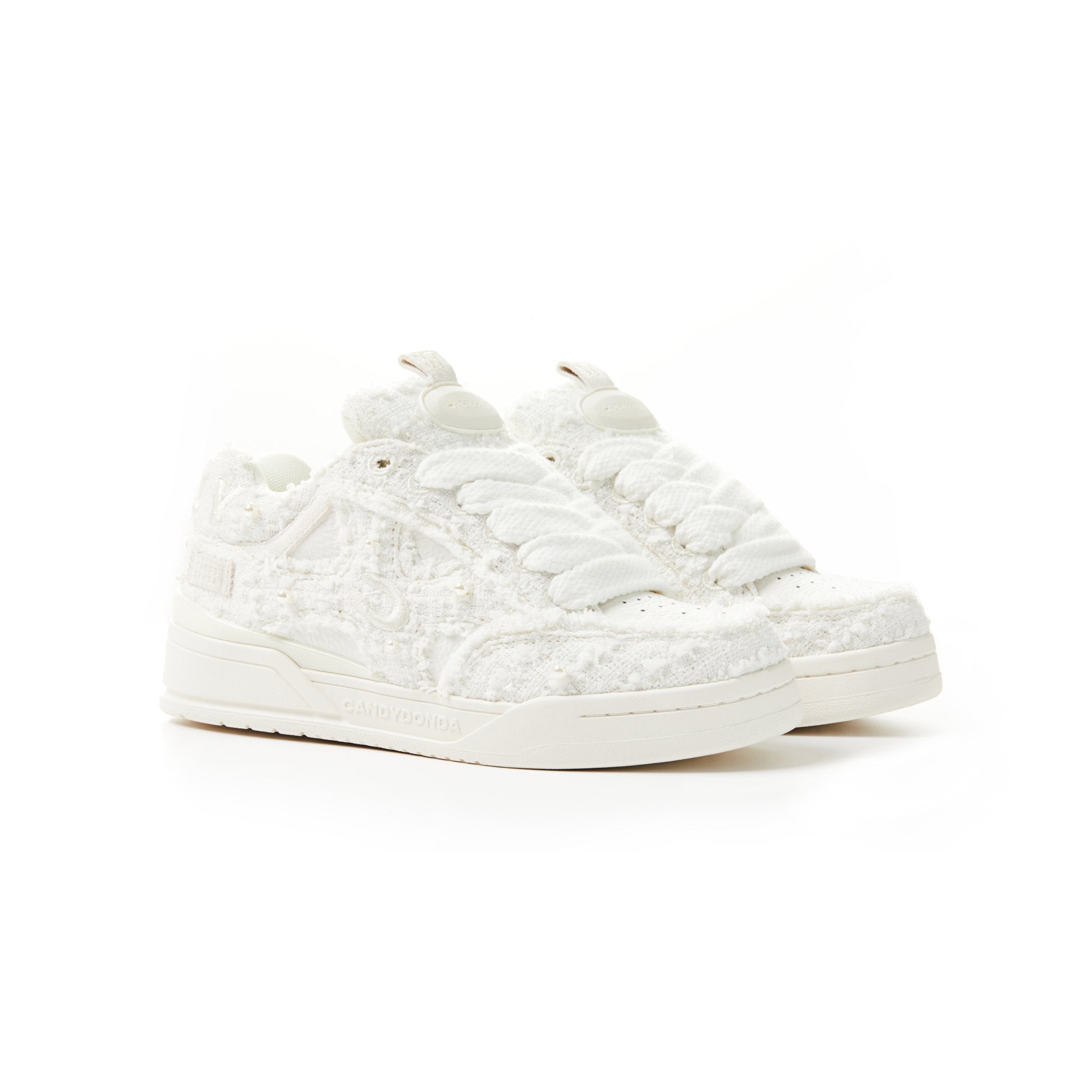 CANDYDONDA Tweed White Curbmelo Sneaker | MADA IN CHINA