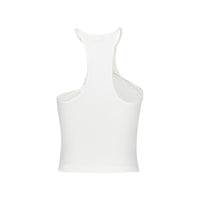 LOST IN ECHO Twisted Racerback Tank Top in White | MADA IN CHINA