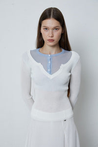 FENGYI TAN Two-piece Set Knitted Top in White | MADA IN CHINA