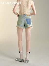 SOMESOWE Vintage Rhinestone Bow Shorts | MADA IN CHINA