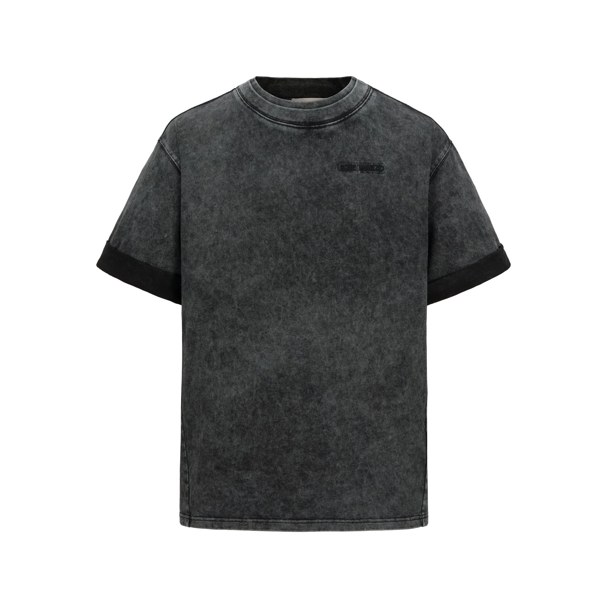 13DE MARZO Washed Sequins Logo T - shirt Black | MADA IN CHINA