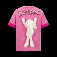13DE MARZO Washed Sequins Logo T - shirt Pink | MADA IN CHINA