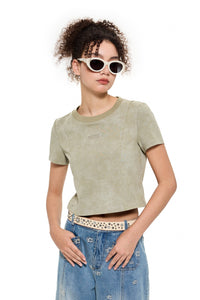 Alexia Sandra Wasteland Cropped T - Shirt in Green | MADA IN CHINA