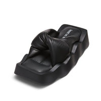LOST IN ECHO Wavy Sole Padded Knot Slippers in Black | MADA IN CHINA