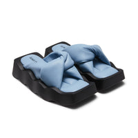 LOST IN ECHO Wavy Sole Padded Knot Slippers in Blue | MADA IN CHINA