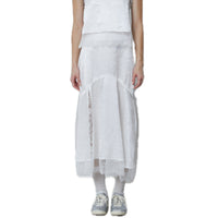 FENGYI TAN White Acetate Lace Skirt | MADA IN CHINA